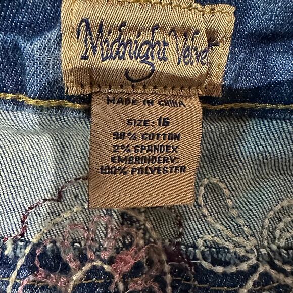 Midnight Velvet Size 16 Wide Leg Denim Embroidered Studs Boho Fashion Jeans - Picture 4 of 9
